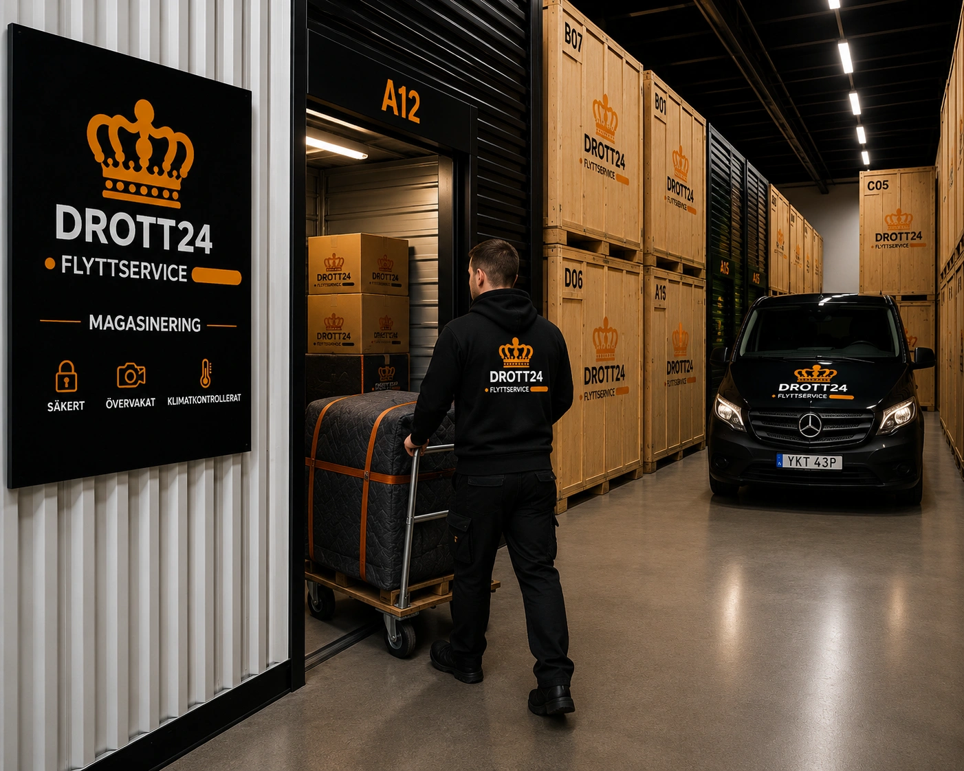 Drott24 klimatkontrollerat förråd för magasinering av bohag