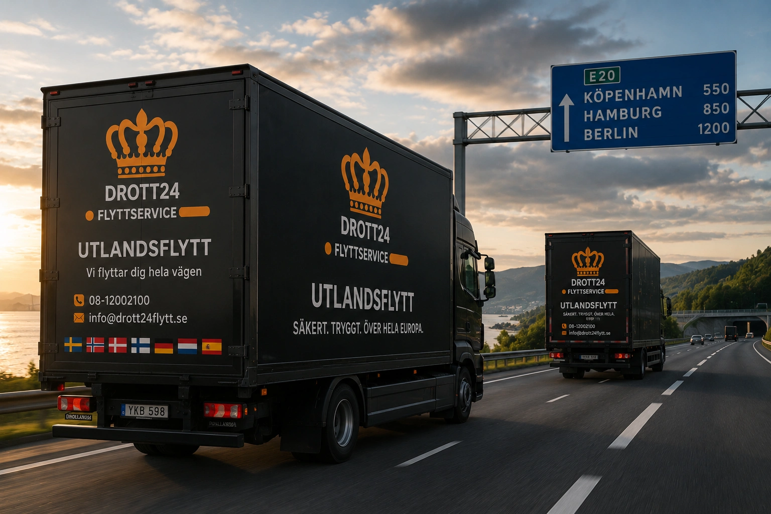 Drott24 utlandsflytt – Scania-ekipage på europeisk motorväg