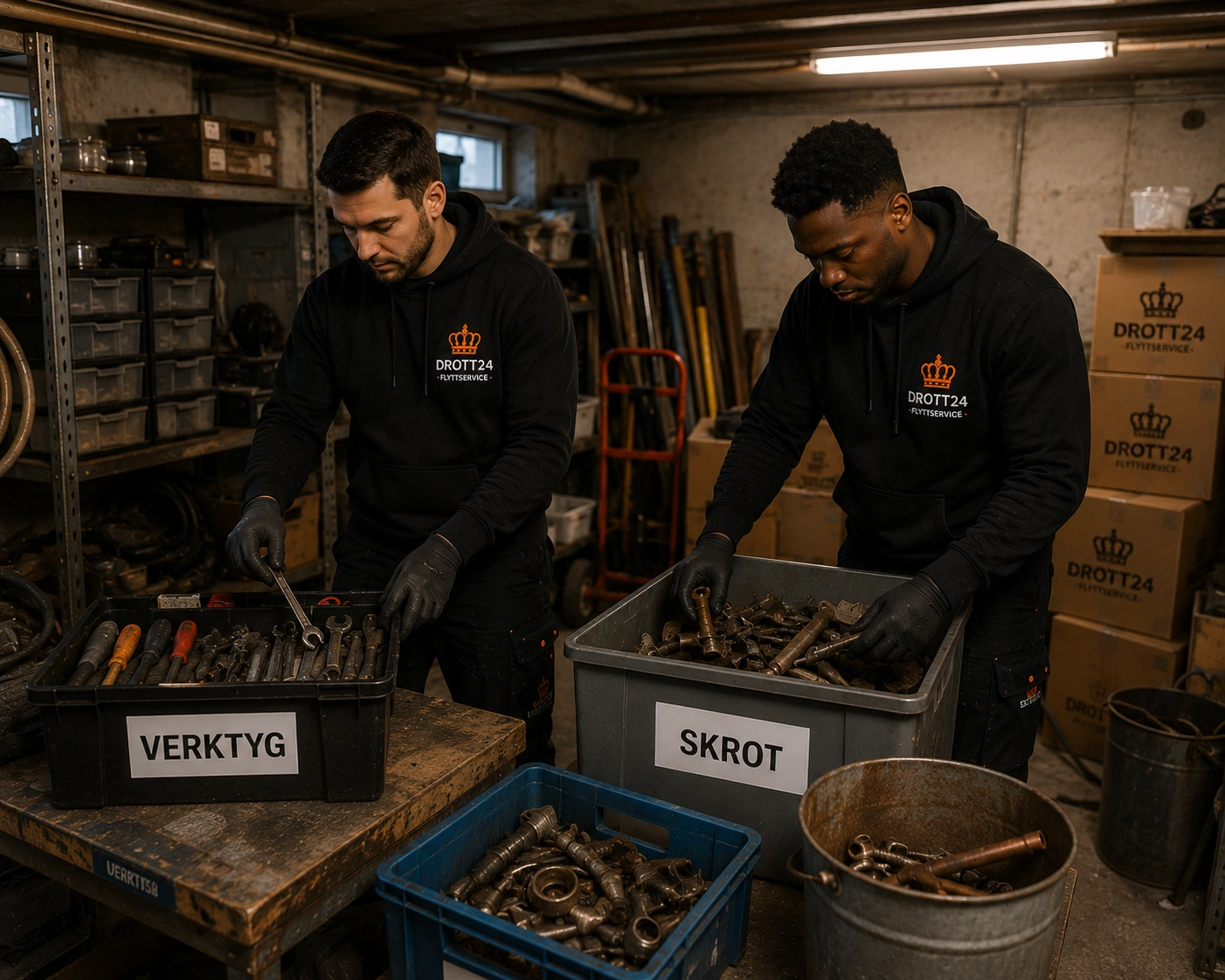 Drott24 sortering av verktyg och skrot vid dödsbo